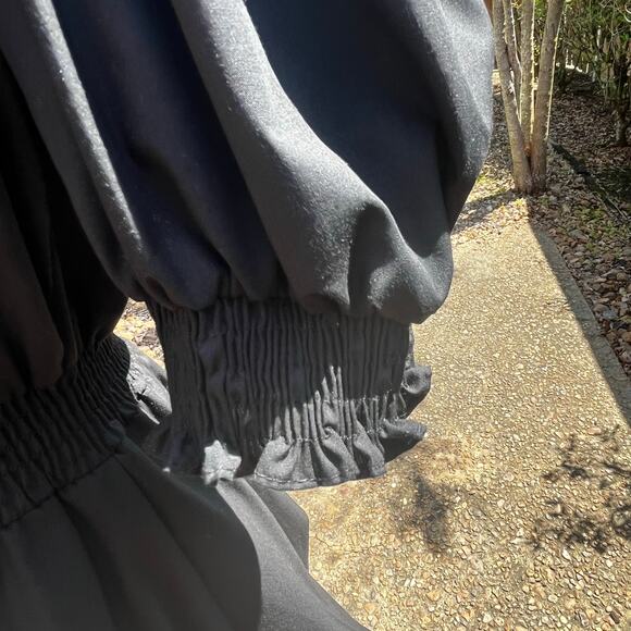 River Island Cotton Poplin Bubble Mini Shirt Dress Black Sz 10 - Picture 7 of 9